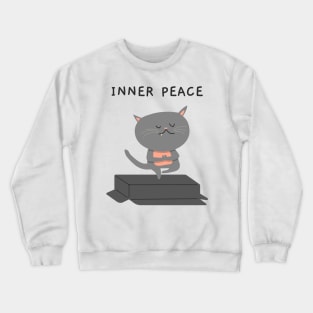 Inner peace funny cat pose Crewneck Sweatshirt